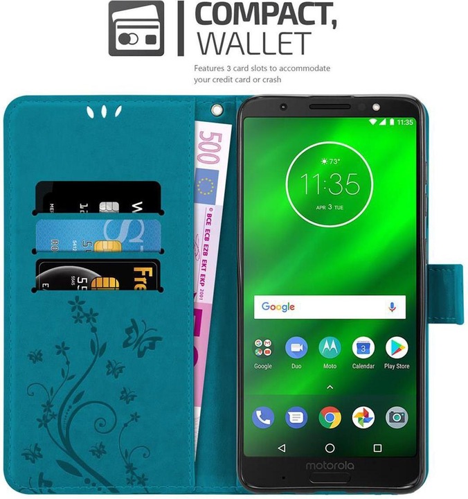 Actual product image Cadorabo Flower Book Cover (Motorola Moto G6 Plus)