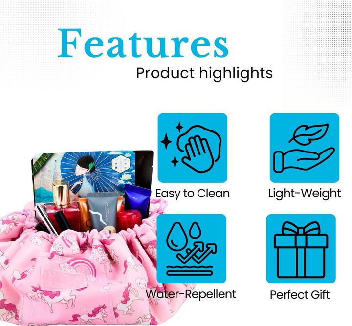 Produktbild Intirilife Kosmetiktasche in ROSA WEISSE PFERDE