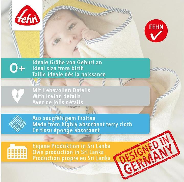 Image du produit Fehn Baby-Waschhandschuh Faultier, Material: Polyester, Frottee