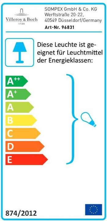 Energy Label Villeroy & Boch Pendant lamp Athens 1x E27 Gold (E27)