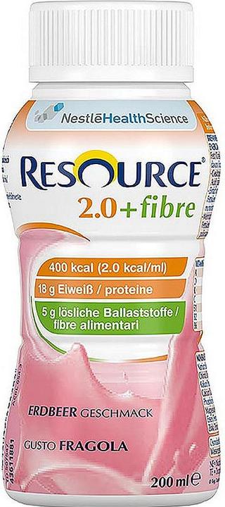 Actual product image Resource 2.0+Fibre Drink Strawberry (Strawberry, 4 x)