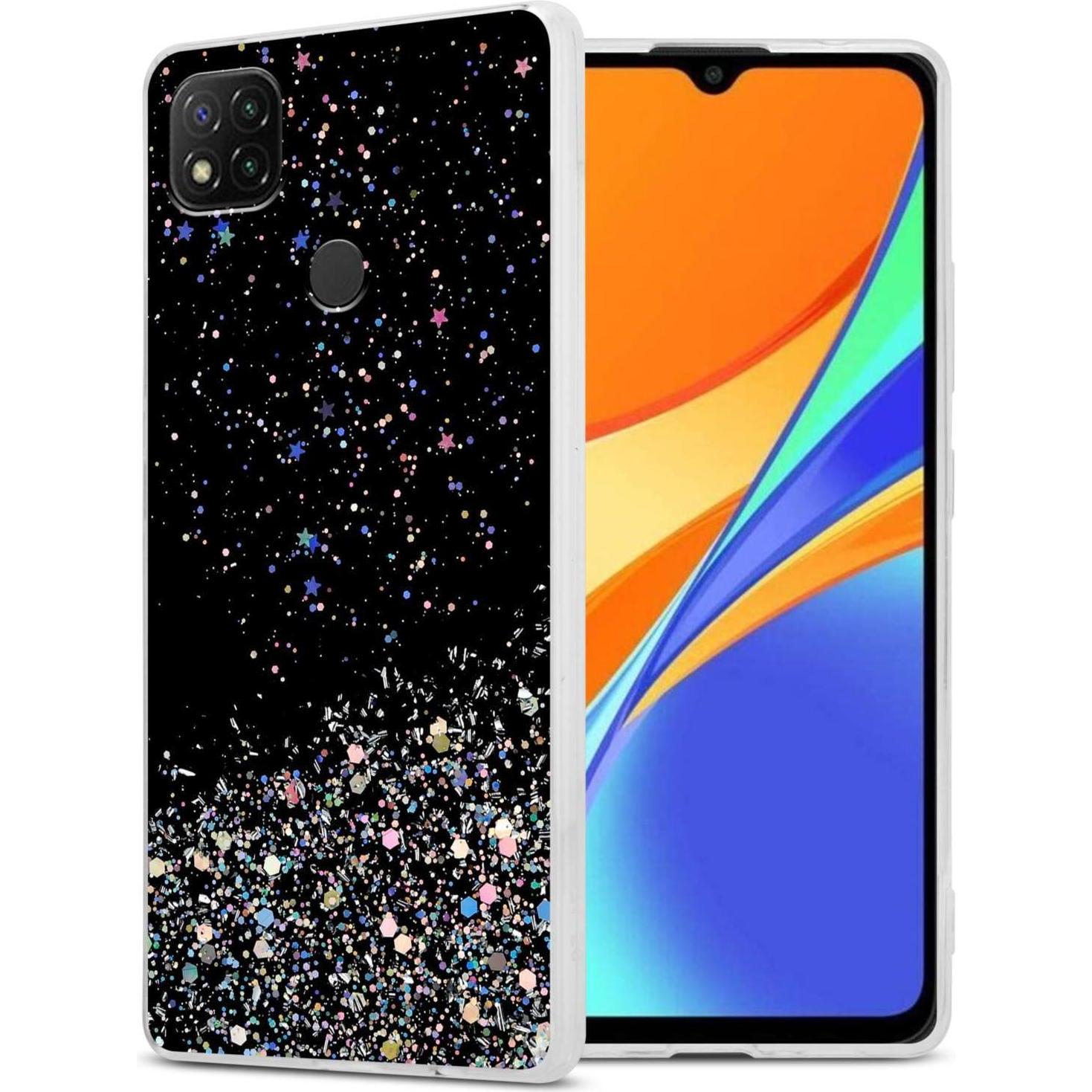 Cadorabo TPU Hülle für Xiaomi RedMi 9C / RedMi 10A mit Glitzer (Xiaomi Redmi 10A, Xiaomi Redmi 9C), Smartphone Hülle, Sc...