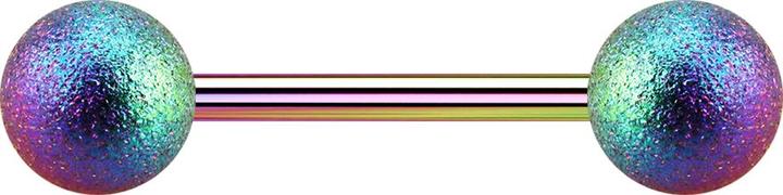 Actual product image Star Piercing Micro barbell coloured with two balls speckled (without brass, Surgical steel 316L)