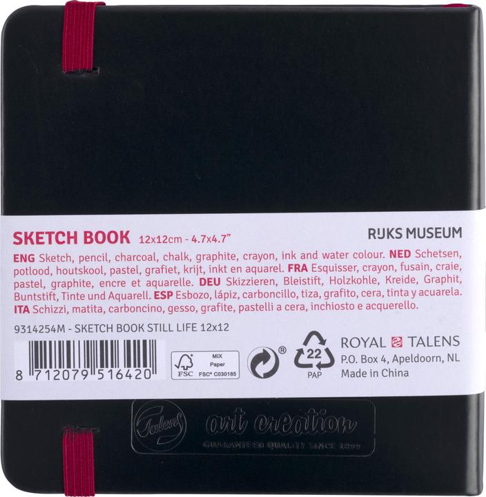 Produktbild Talens Sketchbook Still Life with Flowers in a Glass Vase | 12 x 12 cm, 140 g, 80 sheet (12 x 12 cm, Blanko, Harter Einband)