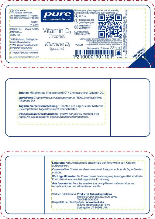 Produktbild Pure encapsulations Vitamin D3 (1 Stk., Tropfen, 73.50 g)