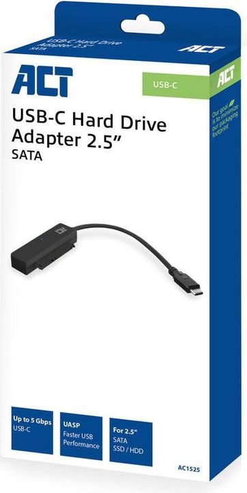 Actual product image ACT USB-C adapter cable to 2.5" SATA HDD/SSD