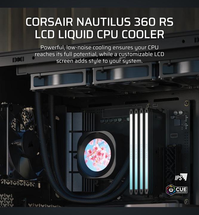Produktbild Corsair NAUTILUS 360 LCD, 360mm Radiator, Liquid CPU Cooler