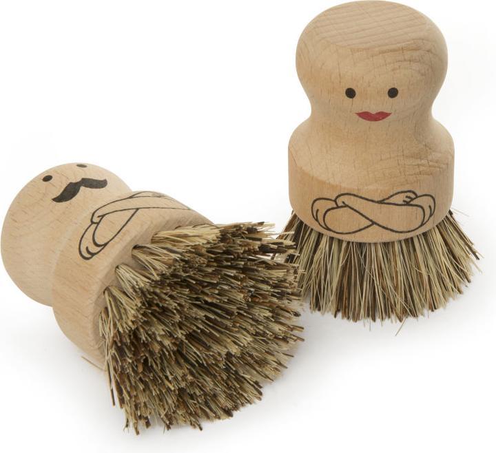 Immagine prodotto Kikkerland Spazzola di pulizia MR&MRS Marrone chiaro