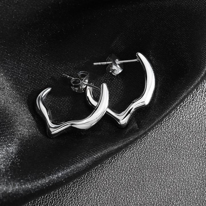 Produktbild Trussardi Graceful steel hoop earrings T-Design TJAXA06