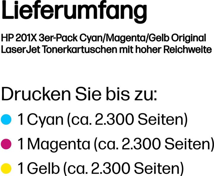 Image du produit HP 201X Tri-Pack 201X (M, C, Y)