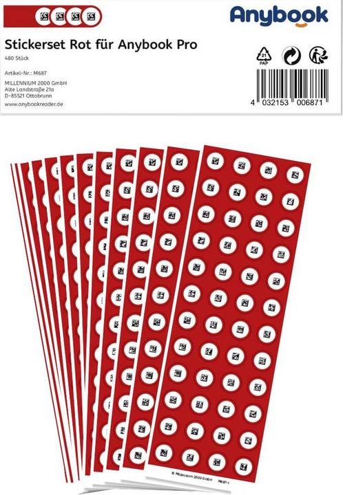 Produktbild Anybook Sticker-Set Stickerset Rot für Pro 480 St.