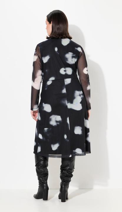 Image du produit Ulla Popken Robe en mesh à col en V et manches longues, avec fond de robe (62)
