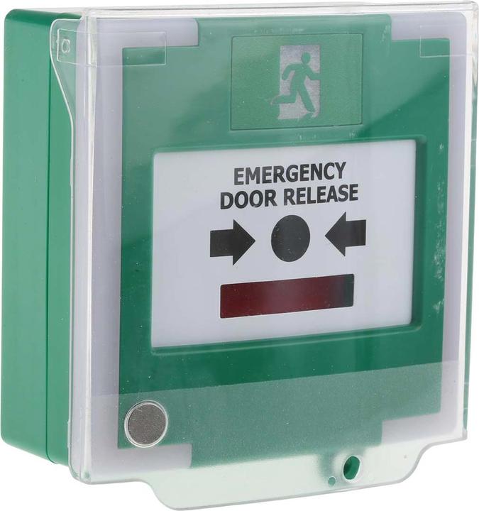 Produktbild RS PRO Grün Handmelder für Notausgangsentriegelung, Knopf, Meldestelle für Notabschaltung, T 25 mm