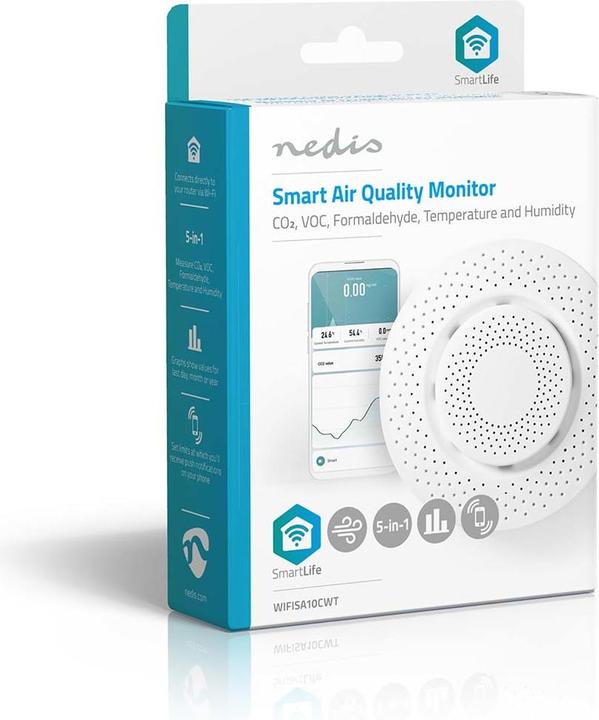 Actual product image Nedis Smart Air Quality Monitor White