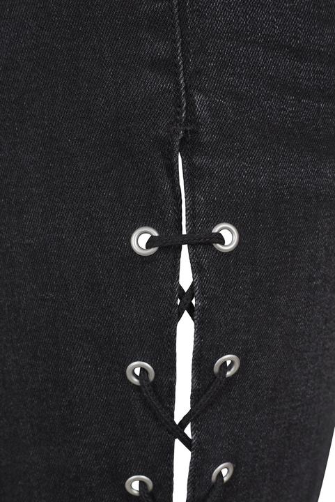 Actual product image Urban Classics Ladies Denim Lace Up Skinny Pants