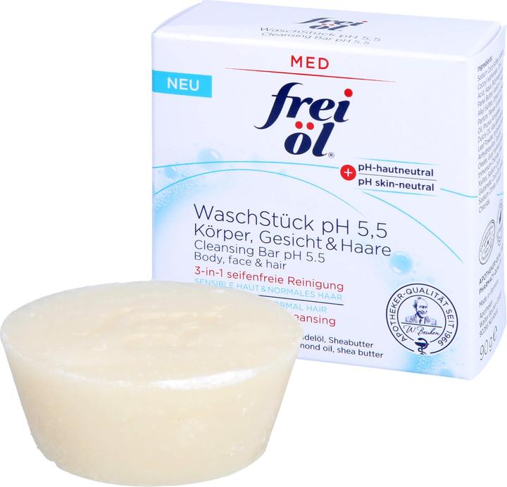 Produktbild Frei Öl WaschStück pH 5,5 für Körper, Gesicht und Haare, 90 g Seifenstück (Flüssigseife)