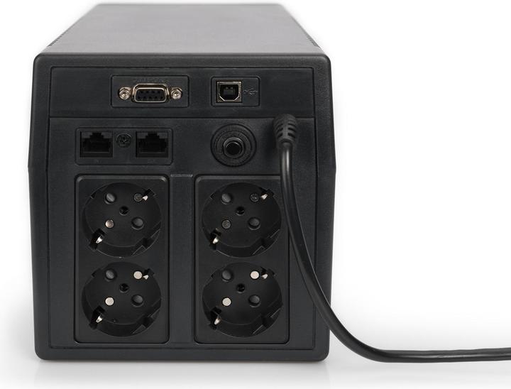 Immagine prodotto Digitus Line Interactive UPS 1000VA/600W nero con LCD 4xSchuko RJ11/RJ45 1xRS232 1xUSB AVR H160xW350xD... (1000 VA, 600 W, Interattivo linea UPS)
