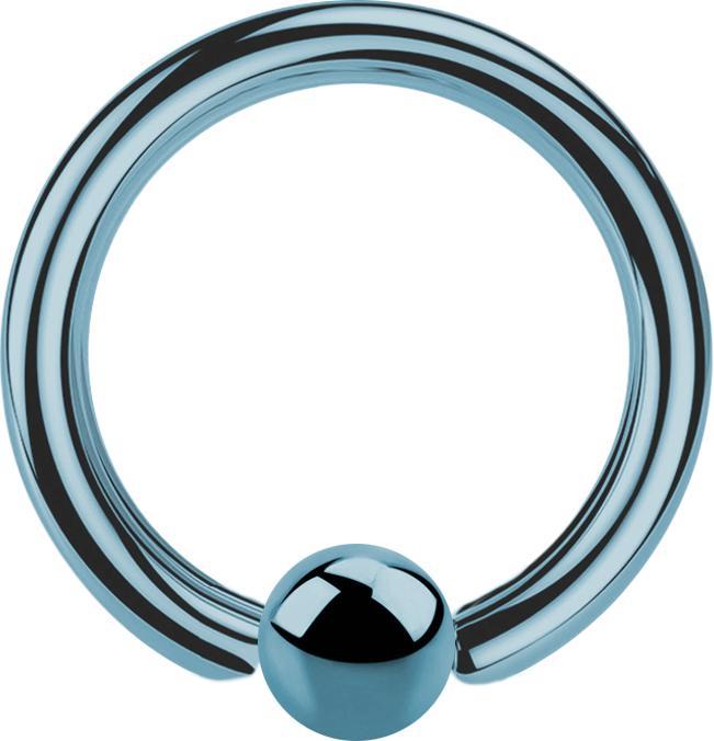 Image du produit Star Piercing Ball Closure Ring hellblau mit Titanium Schicht (Acier chirurgical 316L, sans laiton)