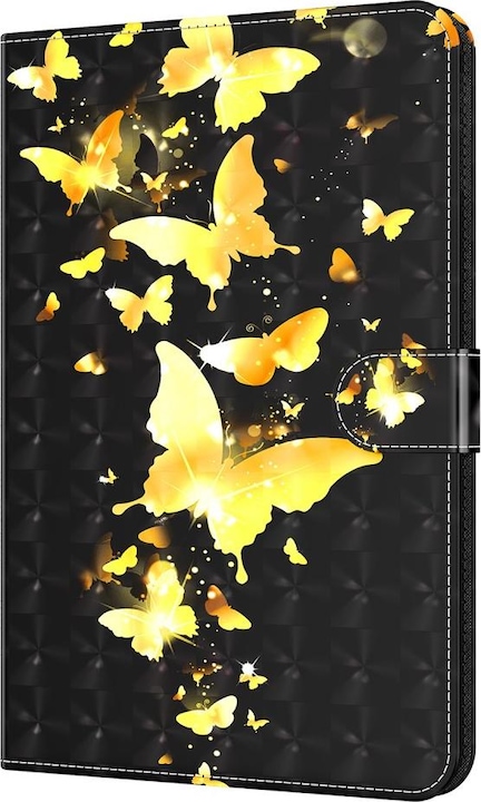 Cover-Discount Galaxy Tab A8 10.5 - Etui glittereffect vlinder goud (Galaxy Tab A8)
