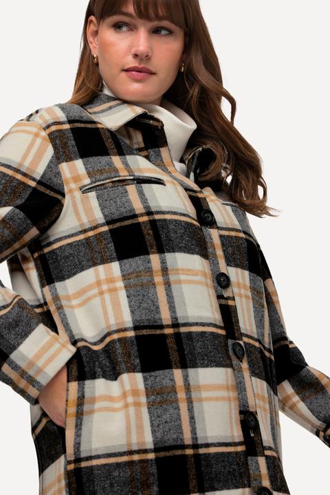 Immagine prodotto Ulla Popken Overshirt di flanella dal taglio oversize con colletto da camicia e maniche lunghe (46, 48)