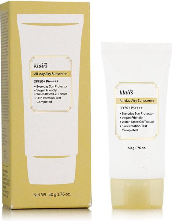 Image du produit Klairs All-day Airy Sunscreen (Crème solaire, SPF 50+, 50 ml)