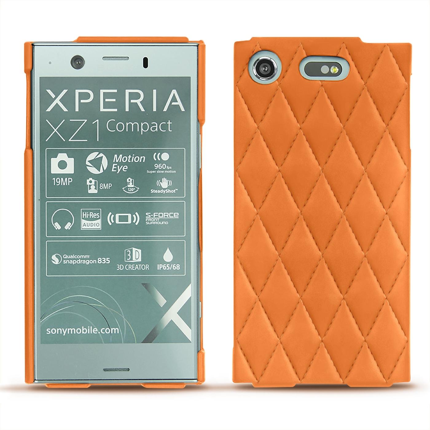 Thumbnail - Noreve Lederschutzhülle (Sony Xperia XZ1 Compact), Smartphone Hülle, Orange