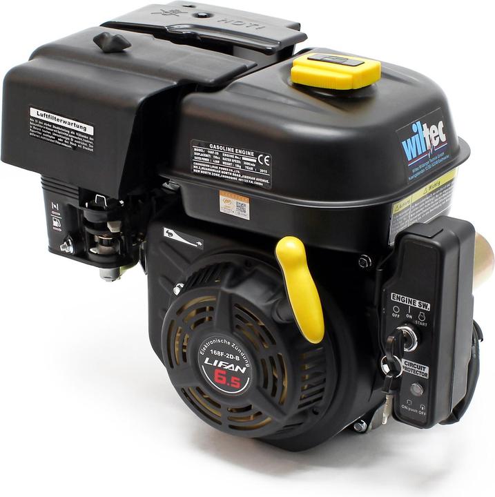 Wiltec LIFAN 168 Benzinmotor 4,8kW (6,5PS) 4-Takt 20mm luftgekühlt 1 Zylinder E-Start