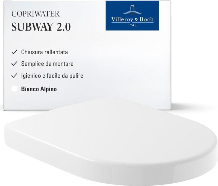 Image du produit Villeroy & Boch Siège de WC Subway 2.0, avec abaissement automatique et siège amovible
