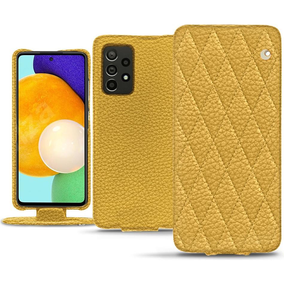 Noreve Lederschutzhülle vertikal (Samsung Galaxy A52), Smartphone Hülle, Orange