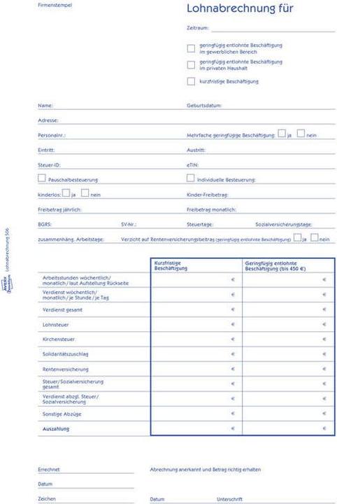 Image du produit Avery Fiche de salaire pour les travailleurs peu qualifiés (50 x)