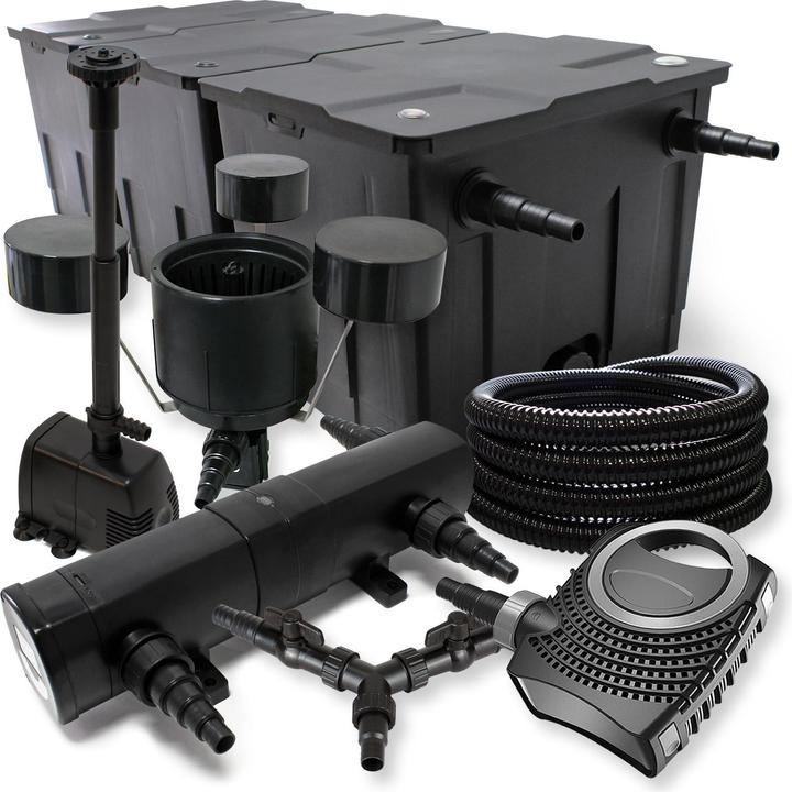 SunSun Filter Set 90000l Teich 24W UVC NEO8000 70W Schlauch Skimmer Springbrunne