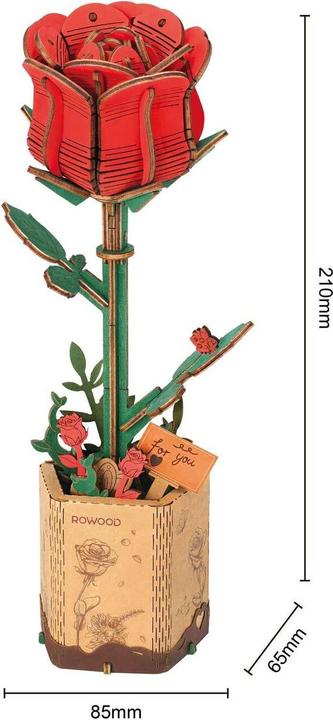 Actual product image Robotime TW042 - Red rose