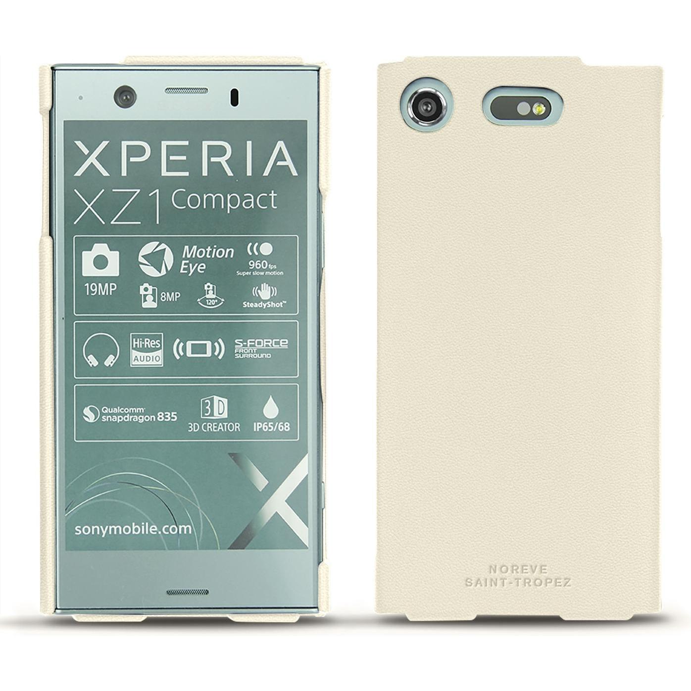 Noreve Lederschutzhülle (Sony Xperia XZ1 Compact), Smartphone Hülle, Weiss