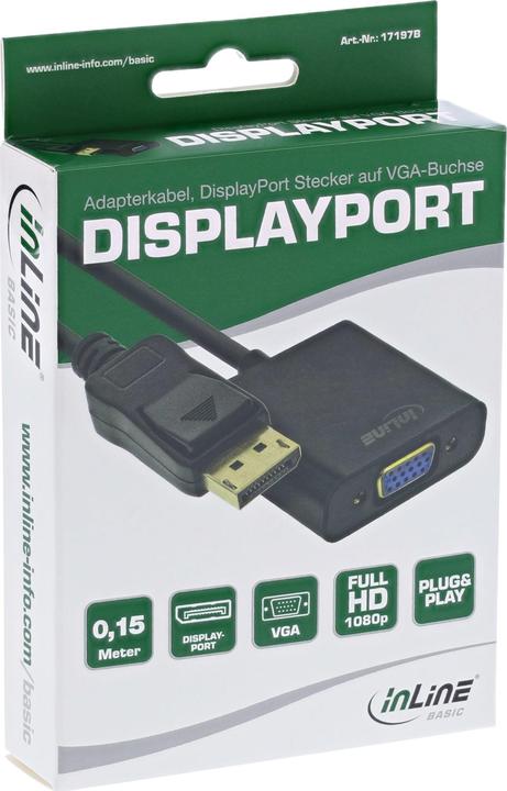 Produktbild InLine DisplayPort zu (VGA, 15 cm)