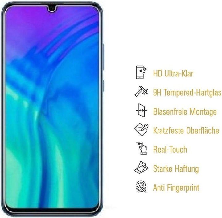 Produktbild Protectorking 3x echtes Tempered 9H Panzerhartglas 3D KLAR (1 Stück, Honor 20 Lite)