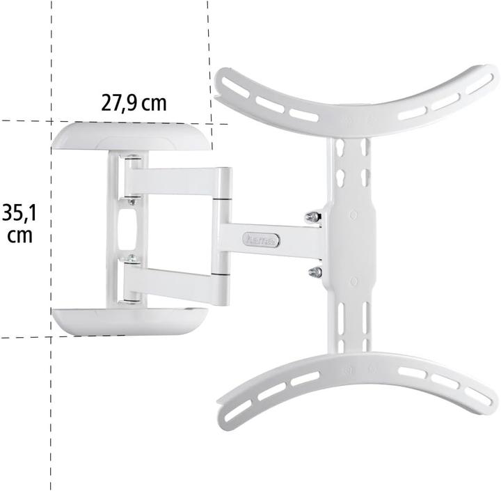 Image du produit Hama Support TV mural, pivotant, inclinable, extensible, 165 cm (65") à 35 kg (Mur, 65", 35 kg)