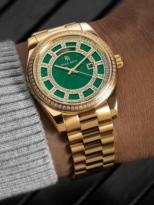 Produktbild Paul Rich PR-47460 Herrenuhr Crown Legacy Gold Aventurine Green 40mm 5ATM (Analoguhr, 40 mm)