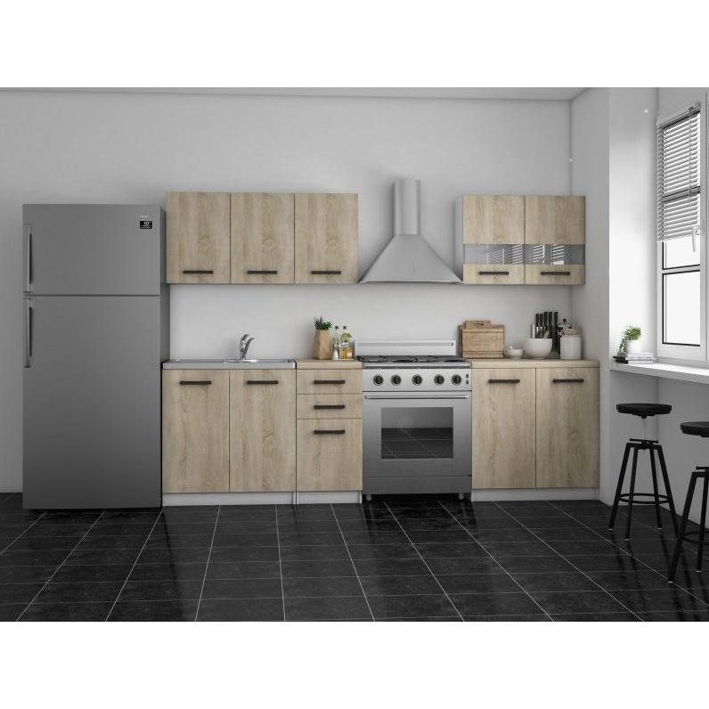 Topeshop KUCHNIA SET SONOMA Küchen- & Esszimmermöbelset (KUCHNIA 2M SON SON)