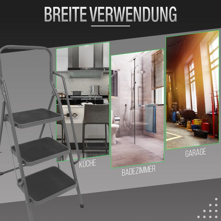 Actual product image Aktivshop Safety ladder "3- or 4-step" with handrail (Scaffolding, 46 cm)