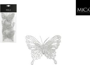 Actual product image edelman Clip butterfly silver 3 pieces - L10Xb8Cm (3x)