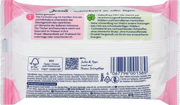 Produktbild dm Jessa Intim-Pflegetücher (Intimtücher)