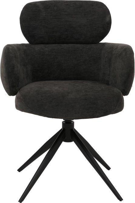 Immagine prodotto Mendler Esszimmerstuhl HWC-O77, drehbar Auto-Return, Stoff (310g/m²) Chenille Öko-Tex – anthrazit