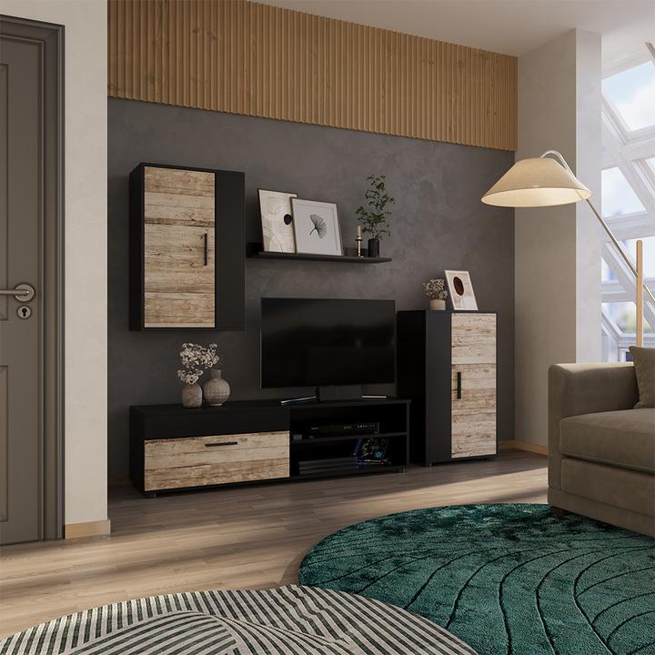 Produktbild Vicco Wohnwand Berno, Beige/Anthrazit, set, 4 Teile (139.80 x 35.40 x 38.90 cm)