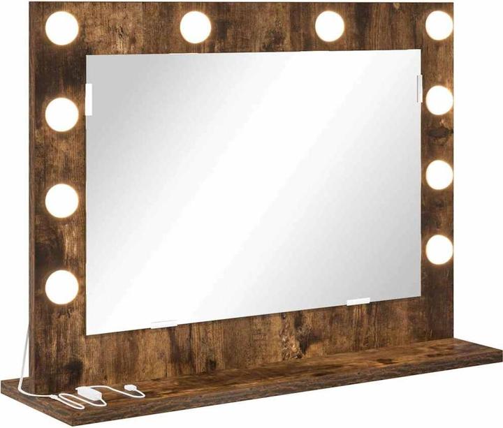Produktbild VidaXL Waschtisch Spiegel Geräucherte Eiche Holz, Glas 60 x 45 x 18 cm