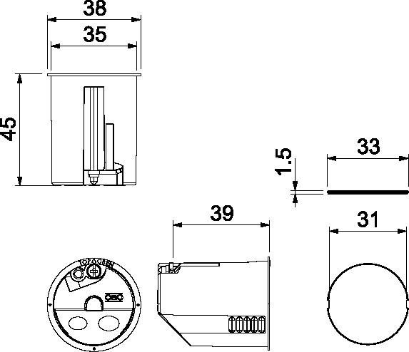 Image du produit OBO Bettermann Prise murale HW, étanche à l'air HG 45-WA-L, avec couvercle