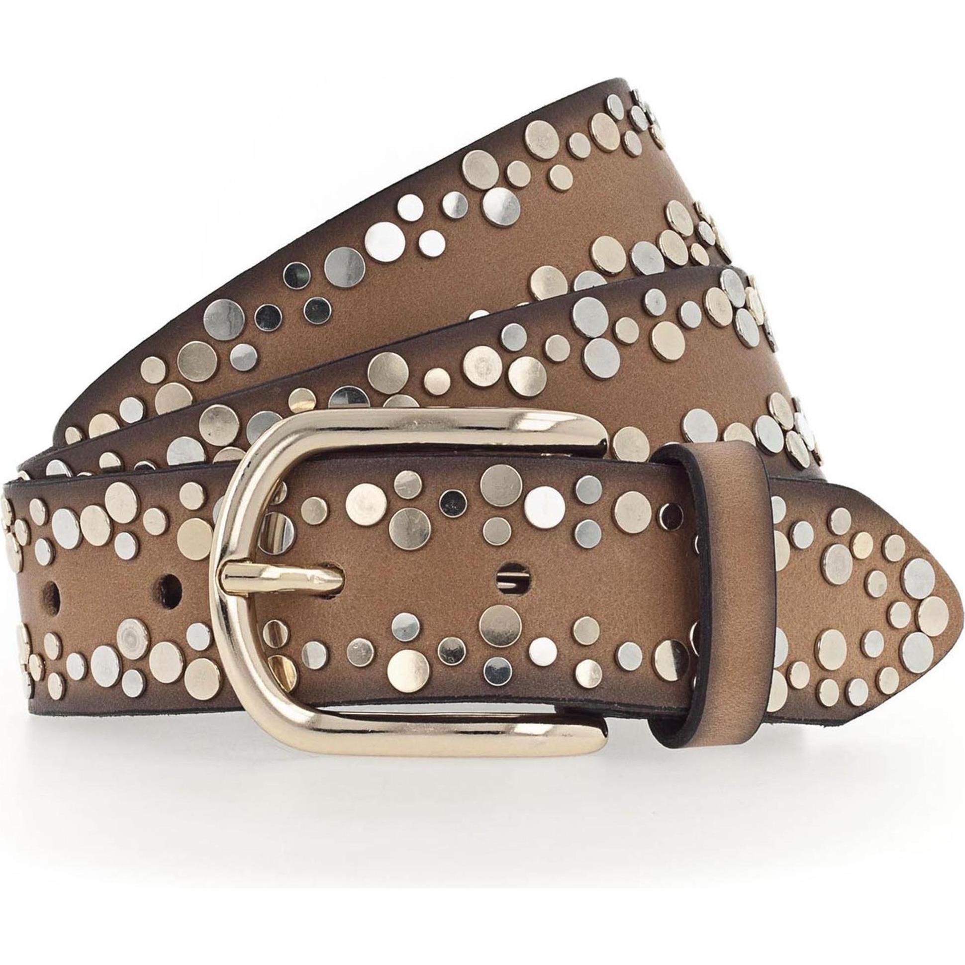 Vanzetti, Damen, Gürtel, Nietengürtel Leder, Beige, (80)