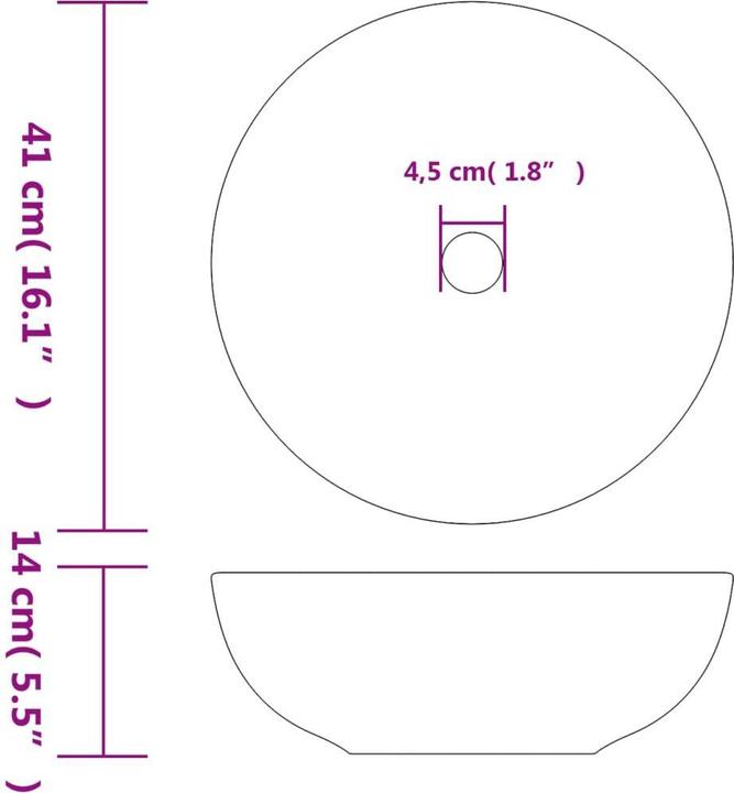 Actual product image vidaXL Aufsatzwaschbecken (410 mm, 410 mm)