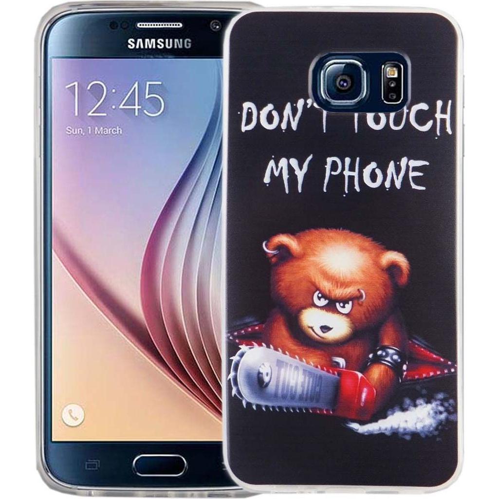 König Design Handy Hülle für Samsung Galaxy S6 Bär Dont Touch Tasche Cover Motiv Slim TPU Neu (Samsung Galaxy S6), Smart...