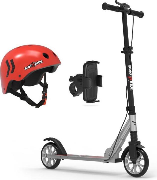 Immagine prodotto Buki Francia Ride Metal 180mm - Set di pattini pieghevoli in alluminio argento per bambini 9-14