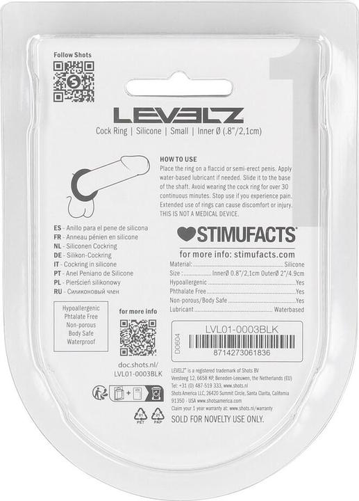 Immagine prodotto Shots Liquid Silicone Cockring - S - Black (4.90 cm)